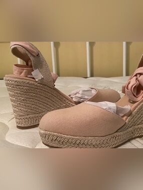 Women’s Espadrille Wedge Sandals - Blush Pink Size 10 New In Box